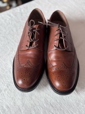 Men’s Vintage Johnston & Murphy Tabor Wing Tip Oxford Dress Shoe Size 11 Brown